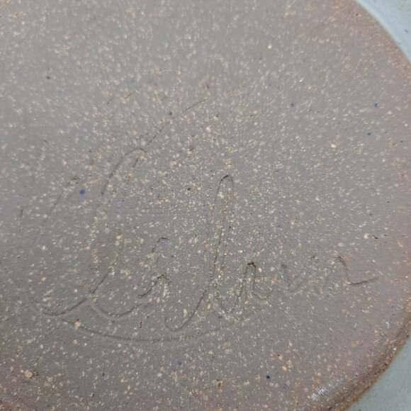 Artist Signed Studio Art Pottery Round Butter / Cheese Dish w/ Dome Lid - Picture 10 of 11